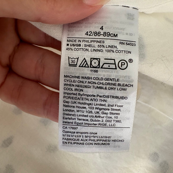 *SOLD E* Banana Republic White Black Polka Dot Linen Wrap Midi Dress Size 4 - Picture 11 of 14